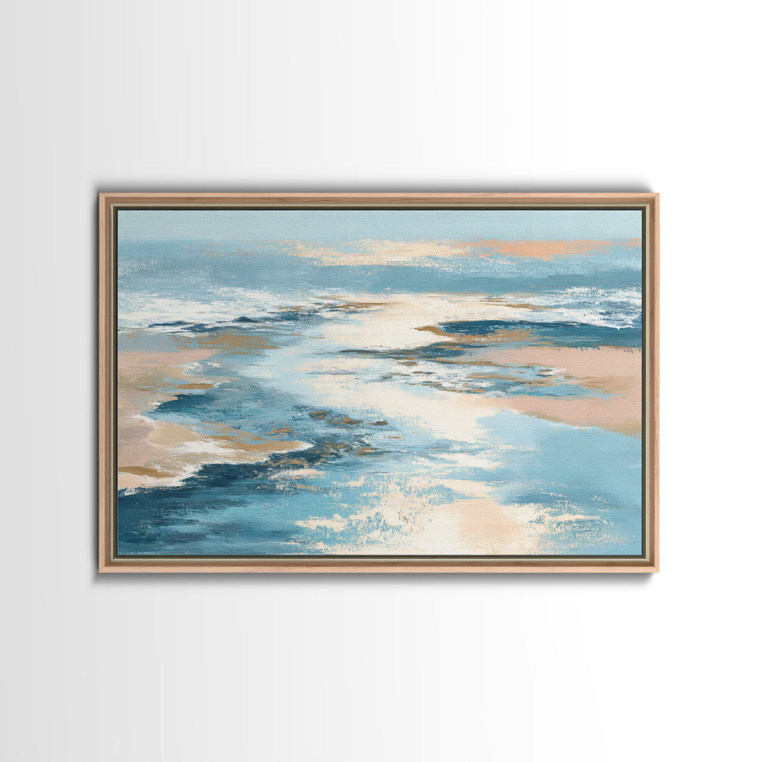 Coastal Aerial Shoreline Framed Canvas Print, Living Room Art, Art, Living Room Decor, Fine Art, Living, Art Nouveau, LIR-3x2-87