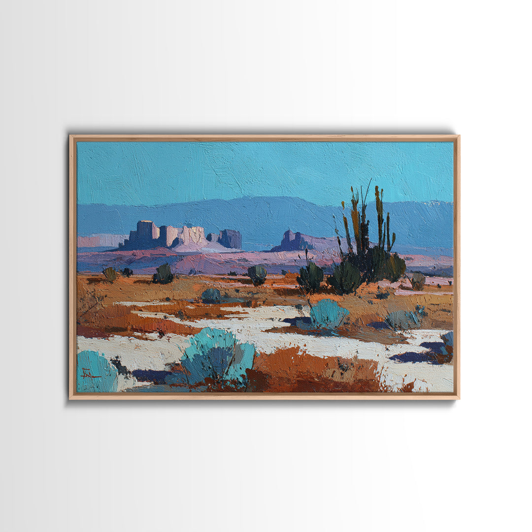 Earthy Desert Landscape Canvas Print, Living Room Art, Wall Decor, Living Room Decor, Oil Painting, Living, Abstract Art, LIR-3x2-88