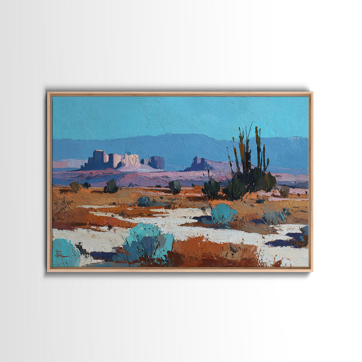 Earthy Desert Landscape Canvas Print, Living Room Art, Wall Decor, Living Room Decor, Oil Painting, Living, Abstract Art, LIR-3x2-88