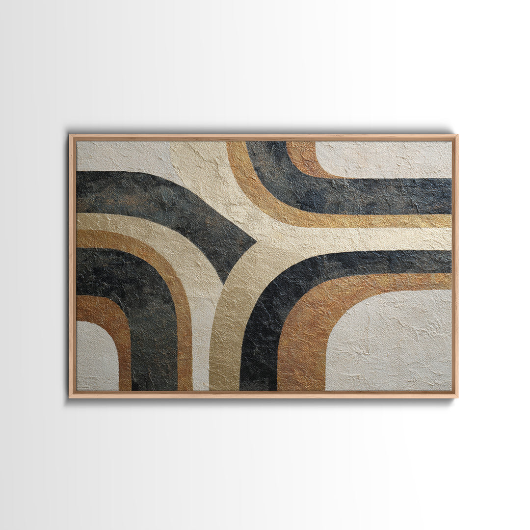 Monochrome Stone Texture Abstraction Framed Canvas Print, Living Room Art, Luxury Decor, Living Room Decor, Abstract Art, LIR-3x2-97