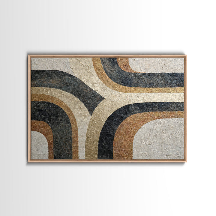 Monochrome Stone Texture Abstraction Framed Canvas Print, Living Room Art, Luxury Decor, Living Room Decor, Abstract Art, LIR-3x2-97