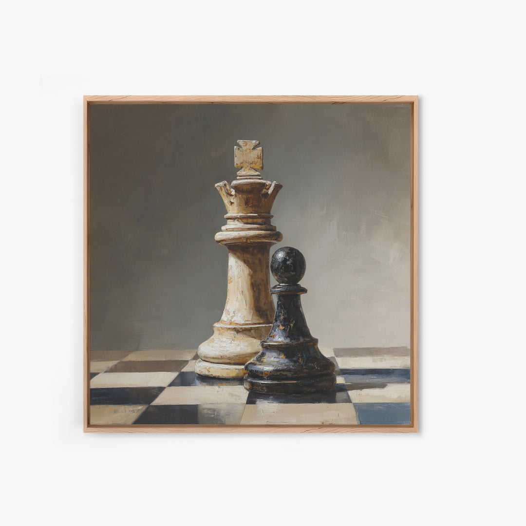Single Chess King Canvas Print, Law Office Art, Office Art, Office Decor, Oil Painting, Counsel, Teen Girl Room Decor, LOA-1x1-22