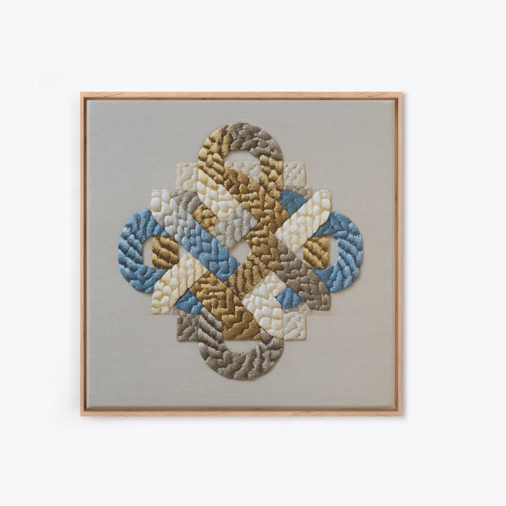 Gold Thread Knot Symbolizing Resolution Framed Canvas Print, Law Office Art, Therapy Office Decor, Office Decor, Abstract Art, LOA-1x1-42
