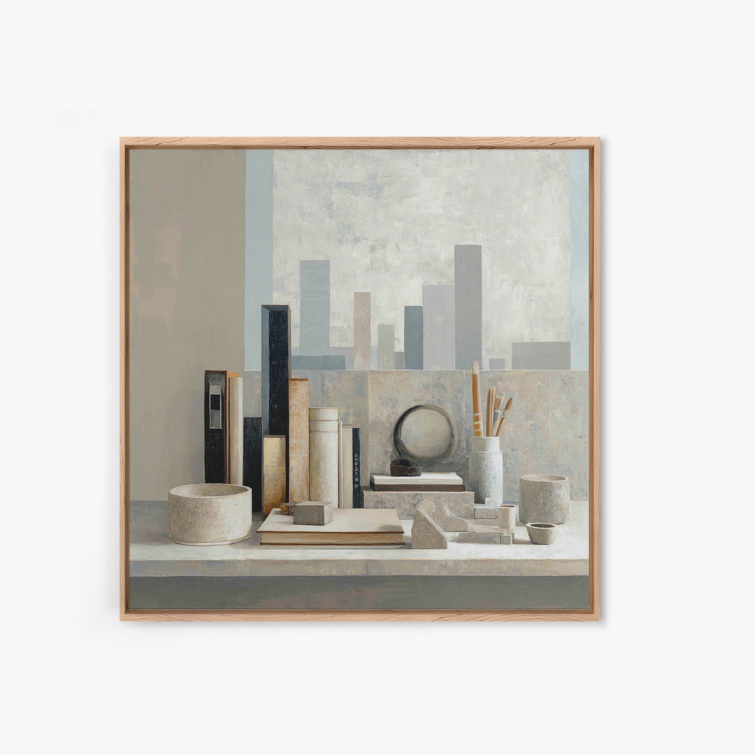 Dark Academia Desk Still Life Without Readable Canvas Print, Law Office Art, Washington Dc Art, Office Decor, Counsel, LOA-1x1-57