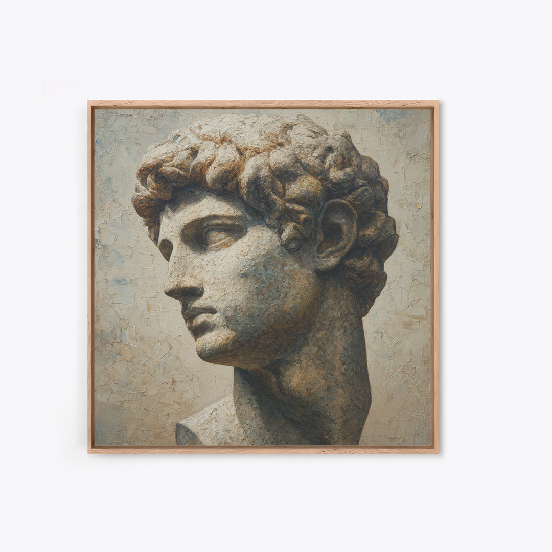 Classical Statue Bust Framed Canvas Print, Law Office Art, Home Office Decor, Office Decor, Abstract Art, Counsel, Boho Decor, LOA-1x1-72