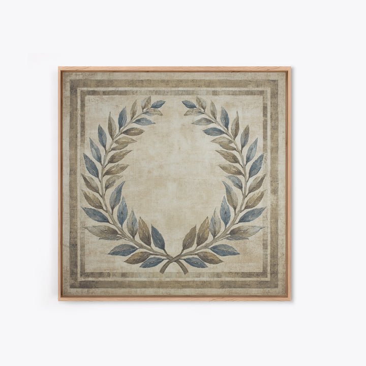 Roman Laurel Wreath Framed Canvas Print, Law Office Art, Gallery Decor, Office Decor, Fine Art, Counsel, Contemporary Art, LOA-1x1-80