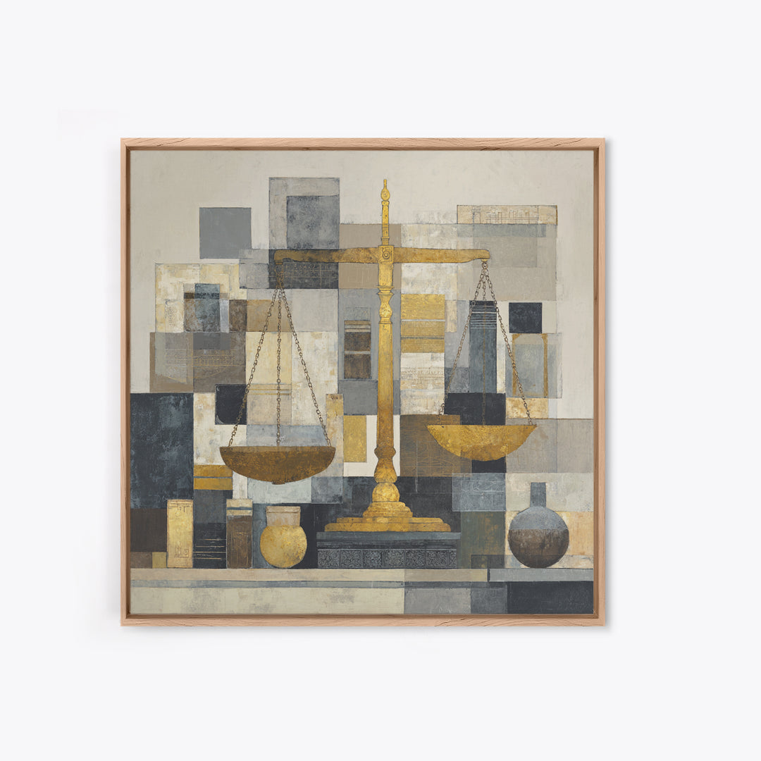 Classical Scales of Justice Canvas Print, Law Office Art, Luxury Decor, Office Decor, Oil Painting, Counsel, Printable Art, LOA-1x1-97