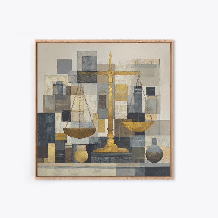 Classical Scales of Justice Canvas Print, Law Office Art, Luxury Decor, Office Decor, Oil Painting, Counsel, Printable Art, LOA-1x1-97