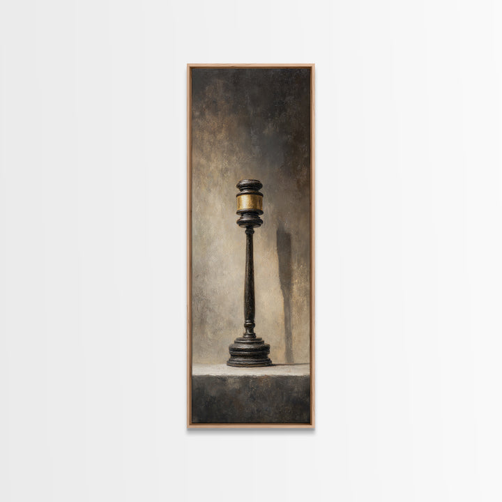 Classic Gavel Still Life Canvas Print, Law Office Art, Textured Painting, Office Decor, Fine Art, Counsel, Office Wall Art, LOA-1x3-25