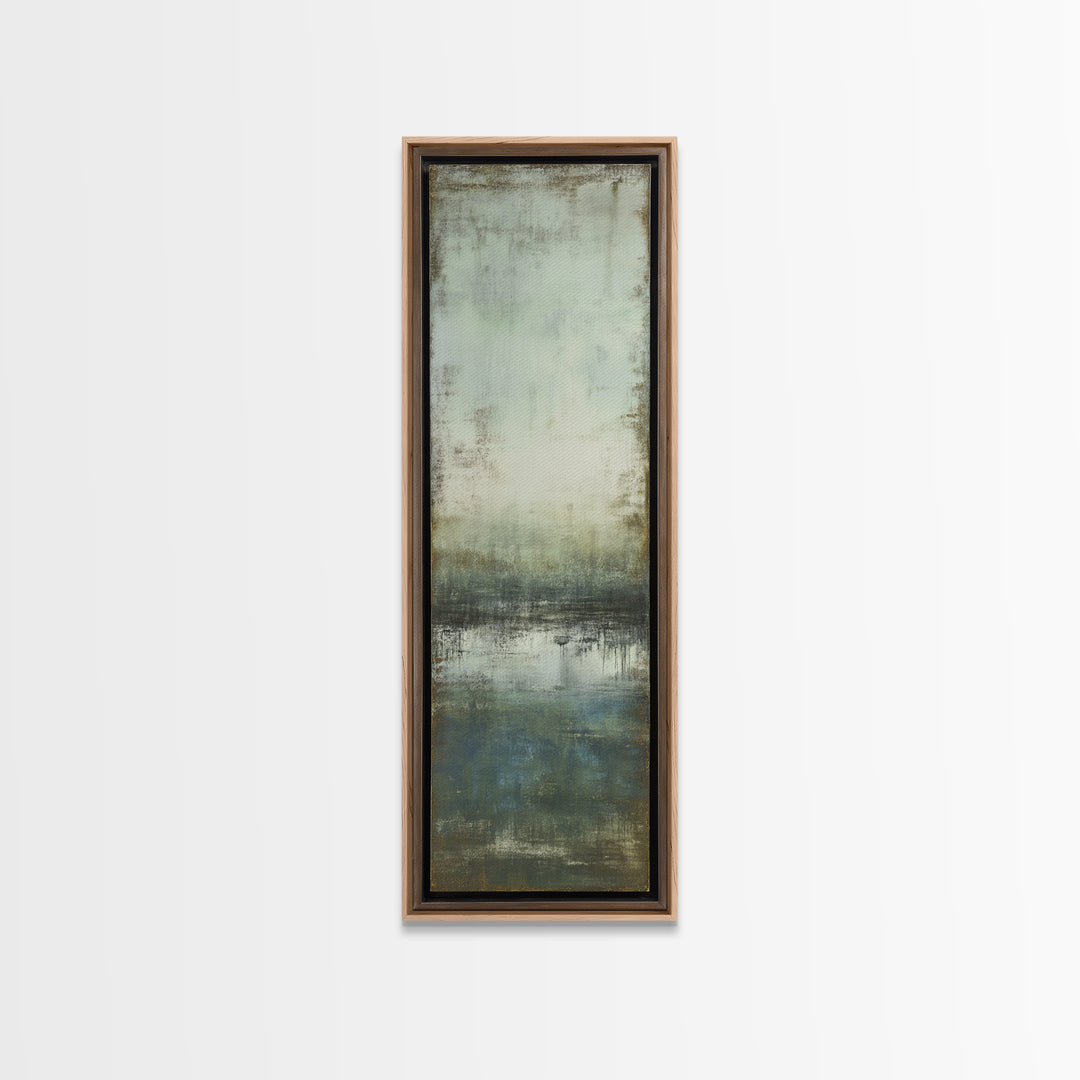Deep Green and Walnut Toned Abstract Canvas Print, Law Office Art, Digital Prints, Office Decor, Counsel, Gifts for Lawyers, LOA-1x3-33