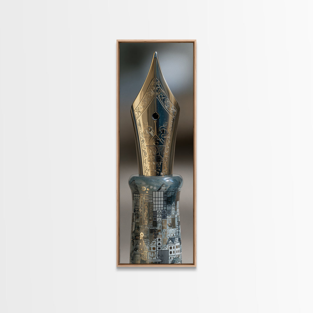 Fountain Pen Nib Closeup Canvas Print, Law Office Art, Fine Art Print, Office Decor, Fine Art, Counsel, Digital Prints, LOA-1x3-35