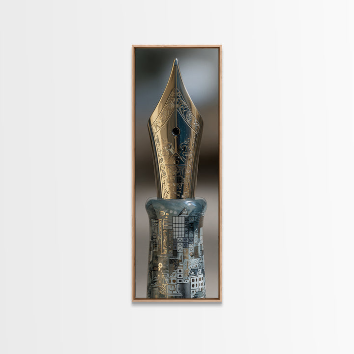Fountain Pen Nib Closeup Canvas Print, Law Office Art, Fine Art Print, Office Decor, Fine Art, Counsel, Digital Prints, LOA-1x3-35