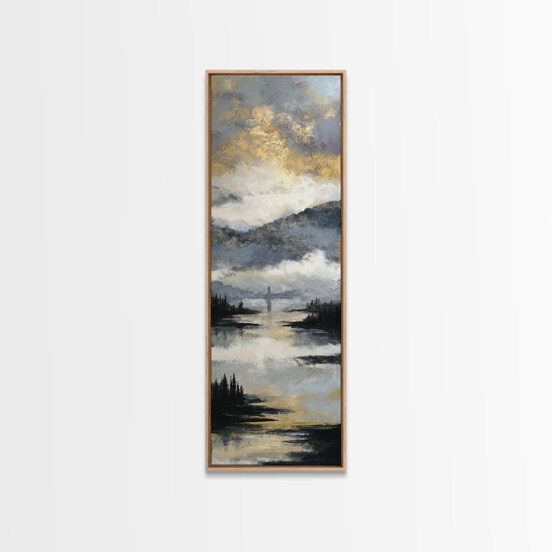 Stormy Landscape with Lighthouse as Guidance Metaphor Canvas Print, Law Office Art, Minimalist Decor, Office Decor, Counsel, LOA-1x3-47