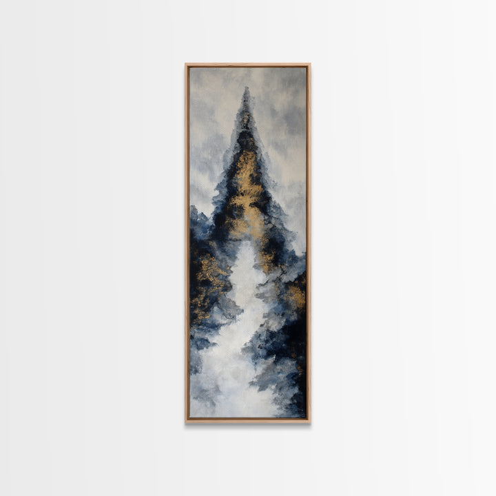 Ink Wash Mountain Symbolizing Stability Canvas Print, Law Office Art, Contemporary Art, Office Decor, Fine Art, Counsel, LOA-1x3-56