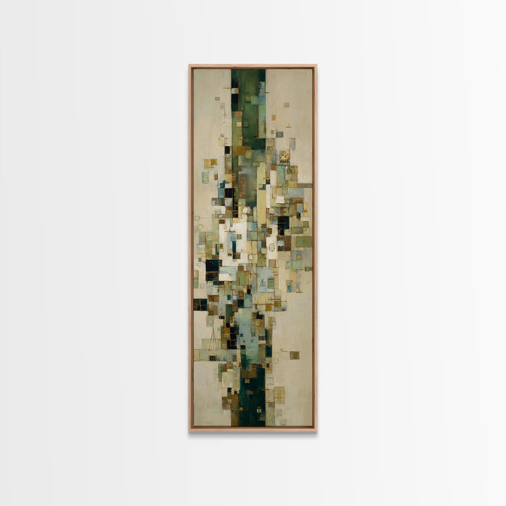 Deep Green and Walnut Toned Abstract Canvas Print, Law Office Art, Lawyer Sign, Office Decor, Fine Art, Counsel, Art Print, LOA-1x3-57
