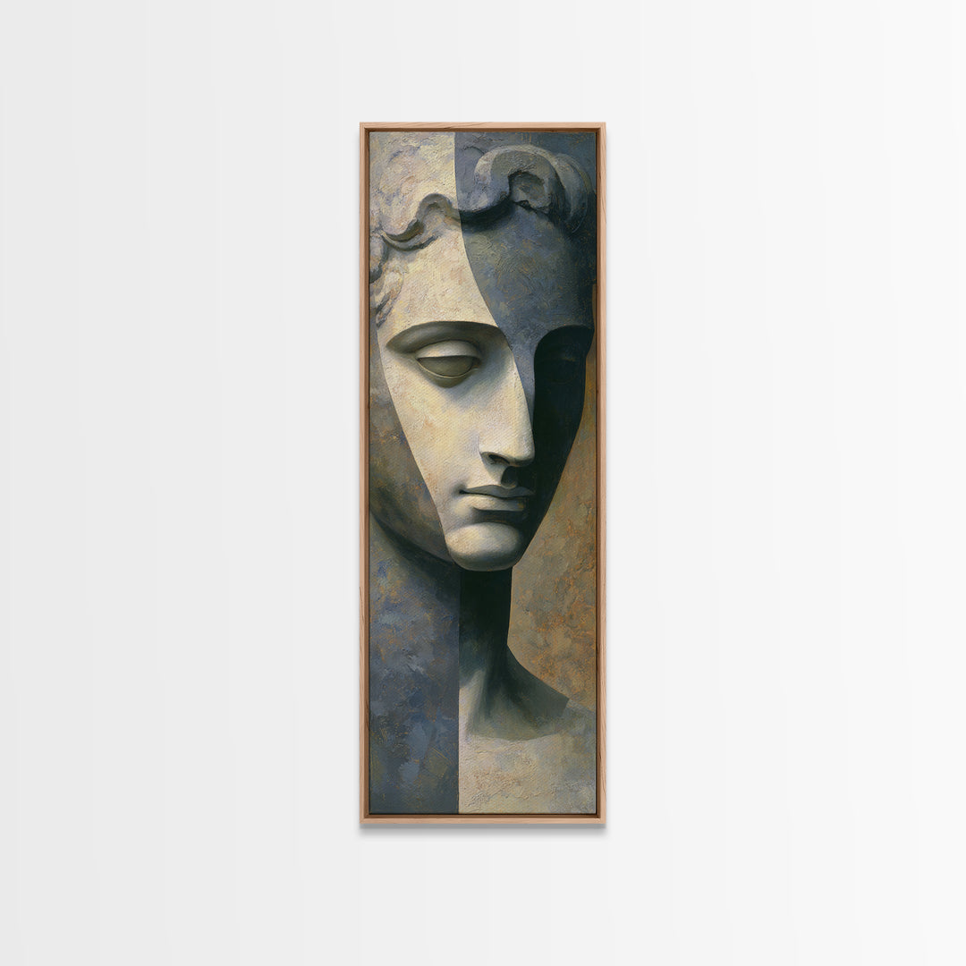 Classical Statue Bust Canvas Print, Law Office Art, Office Decor, Abstract Art, Counsel, Printable Art, Office Wall Art, LOA-1x3-60