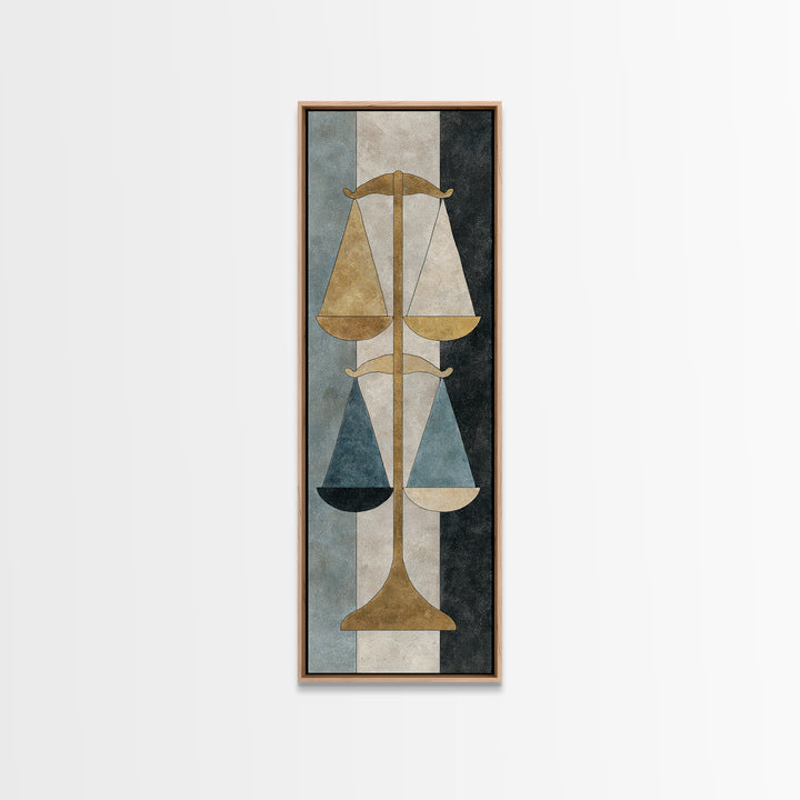 Classical Scales of Justice Framed Canvas Print, Law Office Art, Modern Decor, Office Decor, Fine Art, Counsel, Wall Decor, LOA-1x3-61