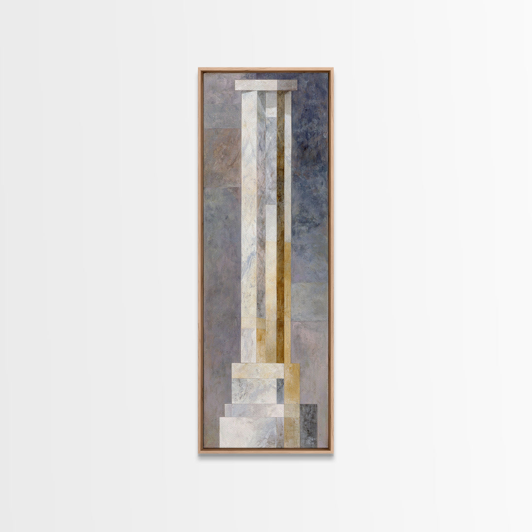 Marble Courthouse Column Study Without Building Scene Canvas Print, Law Office Art, Printable Art, Office Decor, Oil Painting, LOA-1x3-63