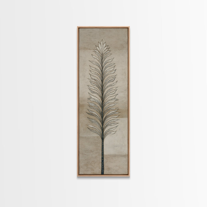 Minimal Line Drawing of Scales and Laurel Framed Canvas Print, Law Office Art, Lawyer Gift, Office Decor, Abstract Art, Counsel, LOA-1x3-70