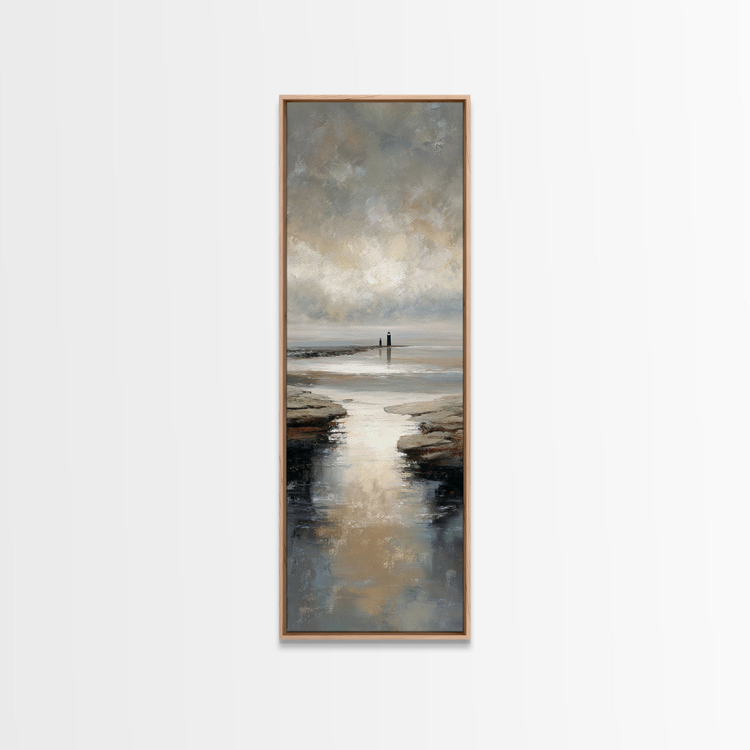 Stormy Landscape with Lighthouse as Guidance Metaphor Canvas Print, Law Office Art, Bookish Wall Art, Office Decor, Counsel, LOA-1x3-95