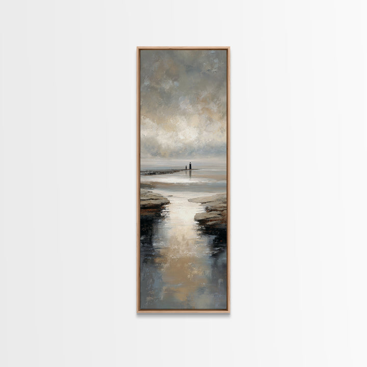 Stormy Landscape with Lighthouse as Guidance Metaphor Canvas Print, Law Office Art, Bookish Wall Art, Office Decor, Counsel, LOA-1x3-95
