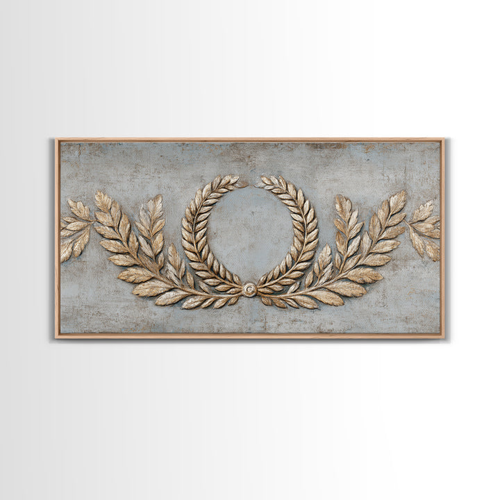 Roman Laurel Wreath Canvas Print, Law Office Art, Decor, Office Decor, Fine Art, Counsel, Bookish Wall Art, Gifts for Lawyers, LOA-2x1-52