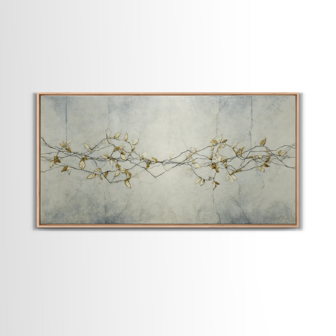 Minimal Line Drawing of Scales and Laurel Canvas Print, Law Office Art, Art Print, Office Decor, Abstract Art, Counsel, LOA-2x1-78