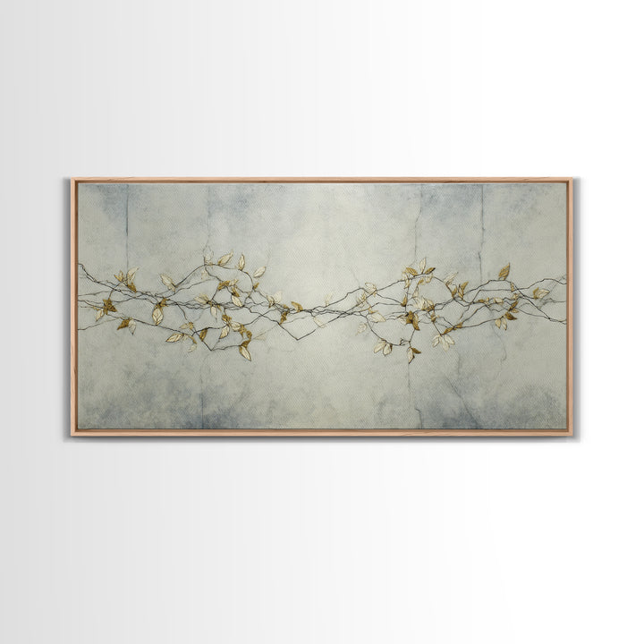 Minimal Line Drawing of Scales and Laurel Canvas Print, Law Office Art, Art Print, Office Decor, Abstract Art, Counsel, LOA-2x1-78