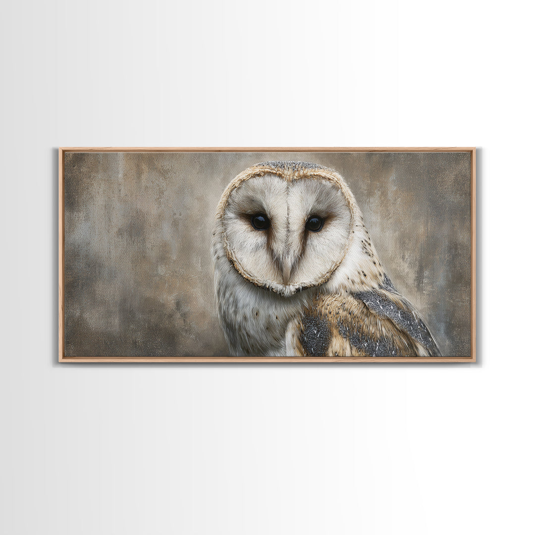 Owl Portrait Representing Wisdom Framed Canvas Print, Law Office Art, Decor, Office Decor, Fine Art, Counsel, Bookish Wall Art, LOA-2x1-85