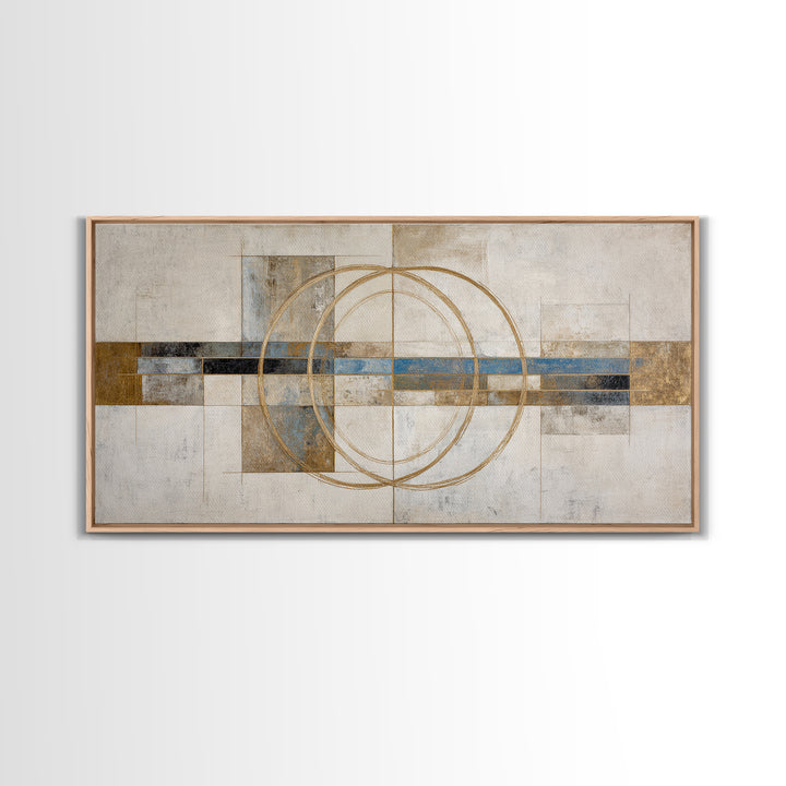 Gold Thread Knot Symbolizing Resolution Framed Canvas Print, Law Office Art, Textured Painting, Office Decor, Fine Art, Counsel, LOA-2x1-86