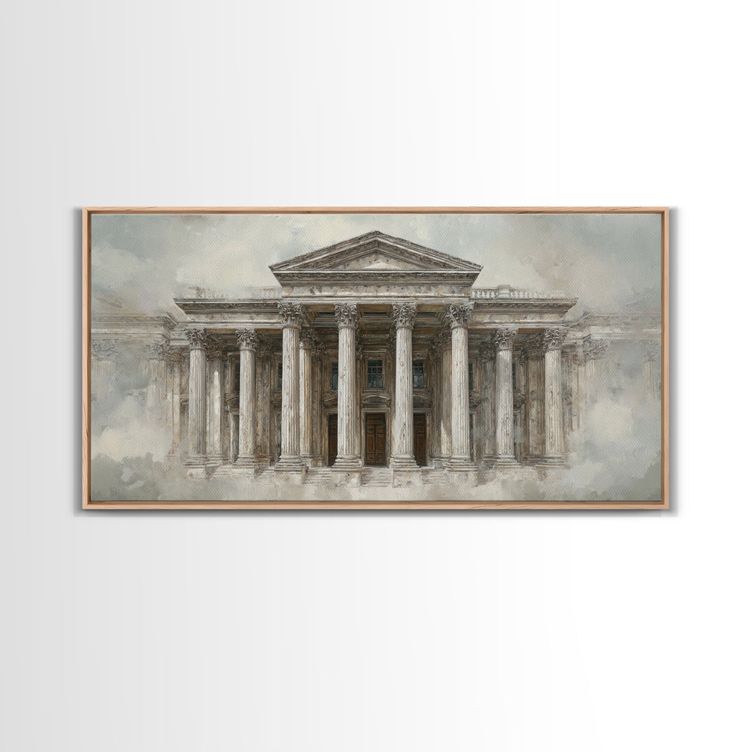 Marble Courthouse Column Study Without Building Scene Canvas Print, Law Office Art, Teen Girl Room Decor, Office Decor, Counsel, LOA-2x1-95