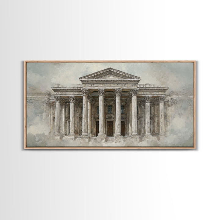 Marble Courthouse Column Study Without Building Scene Canvas Print, Law Office Art, Teen Girl Room Decor, Office Decor, Counsel, LOA-2x1-95