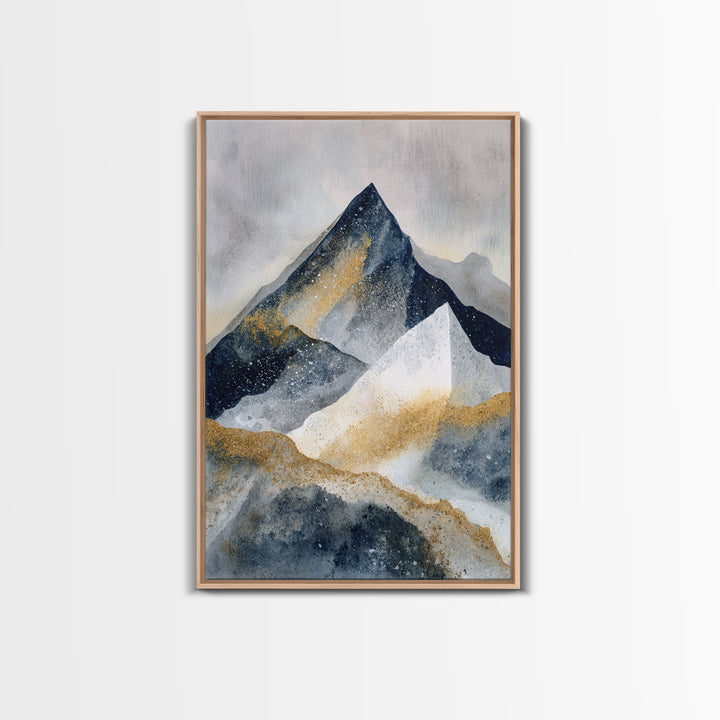 Ink Wash Mountain Symbolizing Stability Framed Canvas Print, Law Office Art, Washington Dc Art, Office Decor, Fine Art, Counsel, LOA-2x3-100