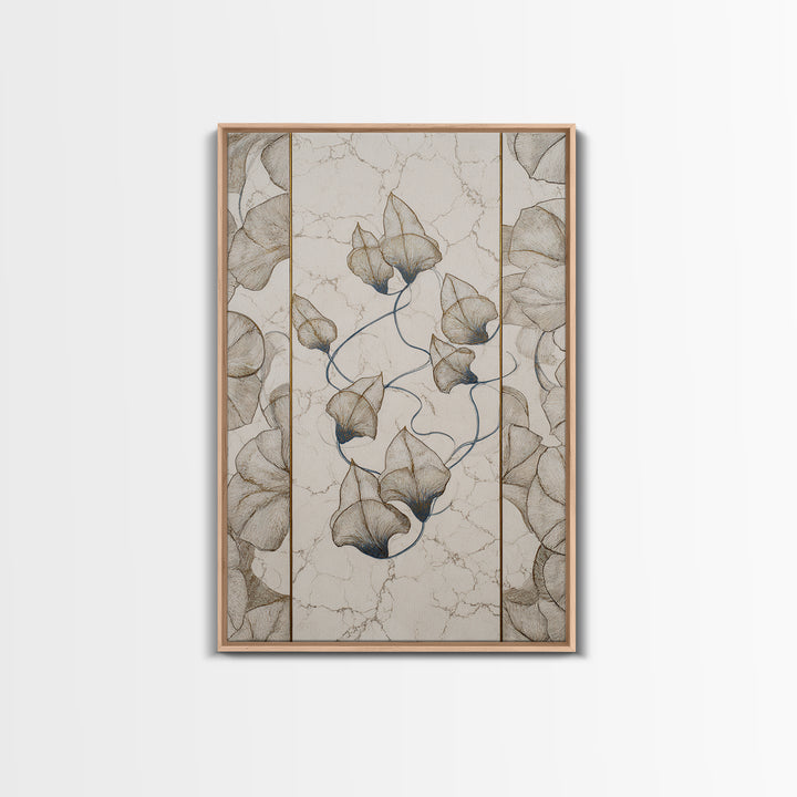 Minimal Line Drawing of Scales and Laurel Framed Canvas Print, Law Office Art, Fine Art Print, Office Decor, Abstract Art, LOA-2x3-18