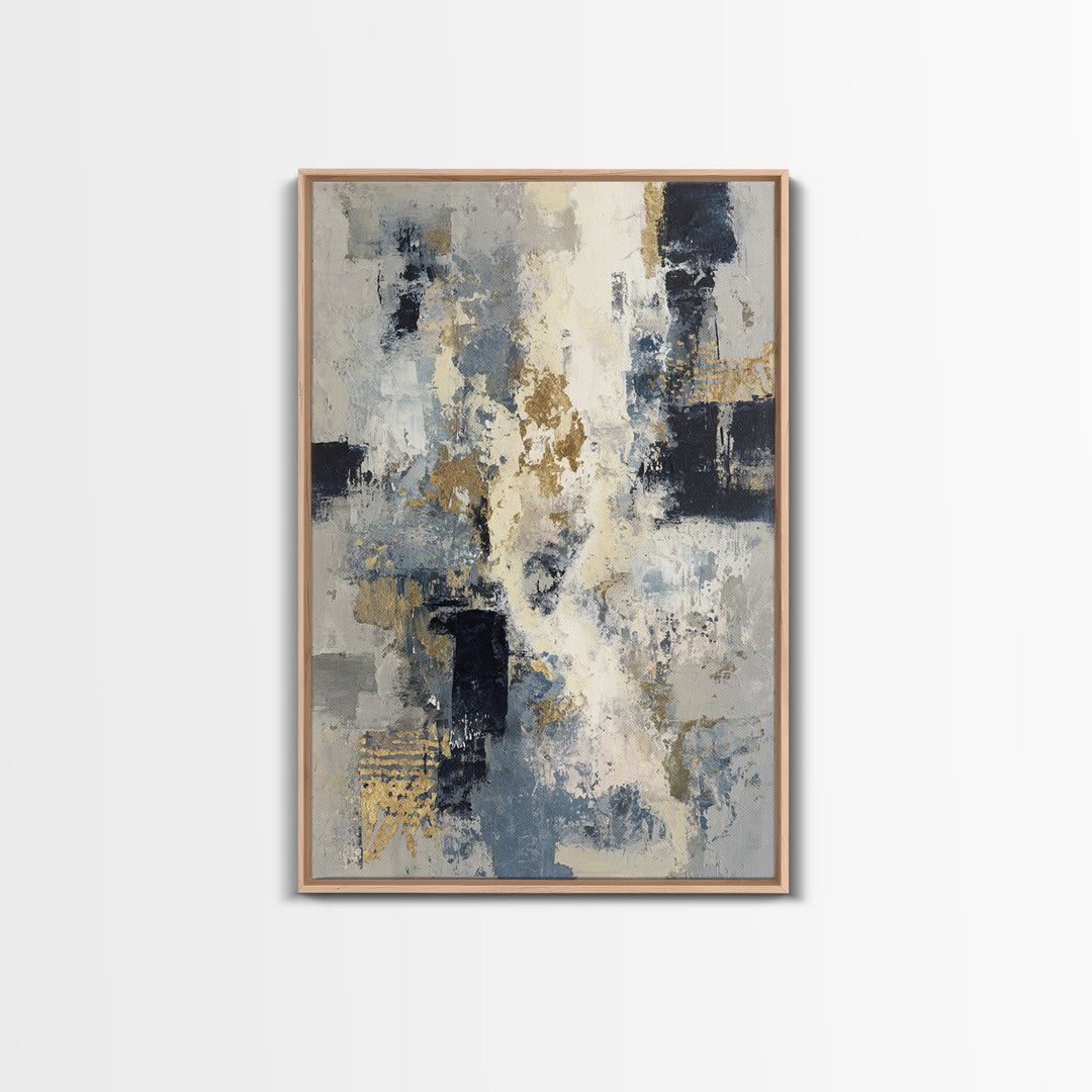 Abstract Navy and Gold Composition for Authority Canvas Print, Law Office Art, Office Wall Decor, Office Decor, Counsel, LOA-2x3-36