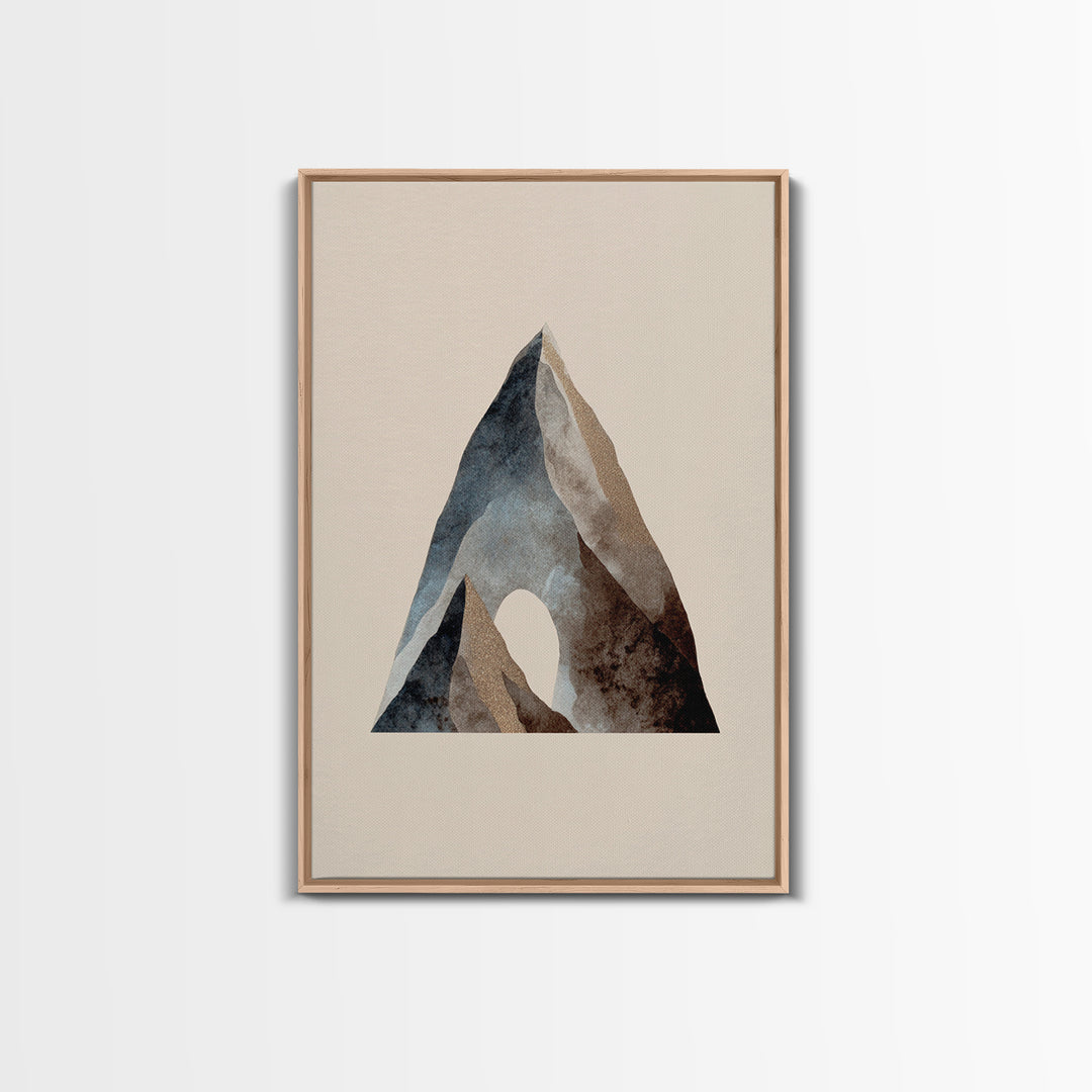 Ink Wash Mountain Symbolizing Stability Framed Canvas Print, Law Office Art, Lawyer Office Decor, Office Decor, Counsel, LOA-2x3-52