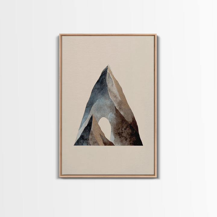 Ink Wash Mountain Symbolizing Stability Framed Canvas Print, Law Office Art, Lawyer Office Decor, Office Decor, Counsel, LOA-2x3-52