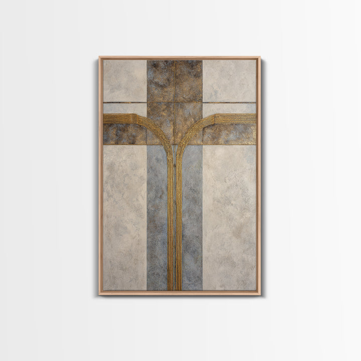 Gold Thread Knot Symbolizing Resolution Framed Canvas Print, Law Office Art, Office Decor, Watercolor Art, Counsel, LOA-2x3-74