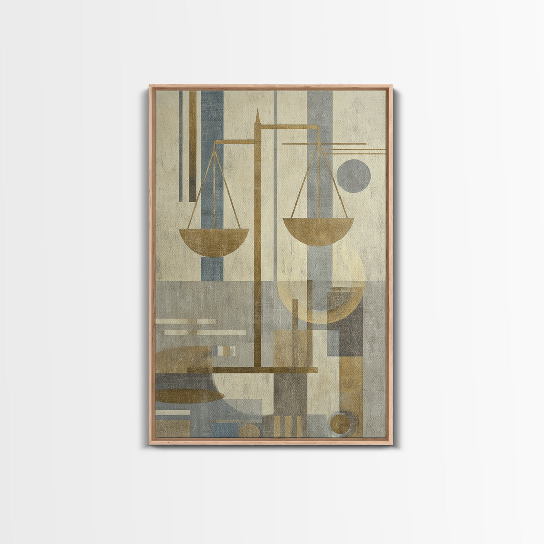 Classical Scales of Justice Canvas Print, Law Office Art, Office Decor, Oil Painting, Counsel, Therapy Office Decor, LOA-2x3-81