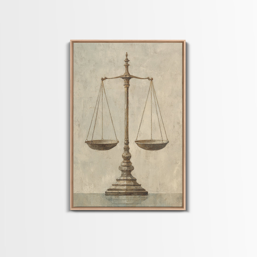 Classical Scales of Justice Canvas Print, Law Office Art, Art Print, Office Decor, Counsel, Printable Art, Office Wall Art, LOA-2x3-9