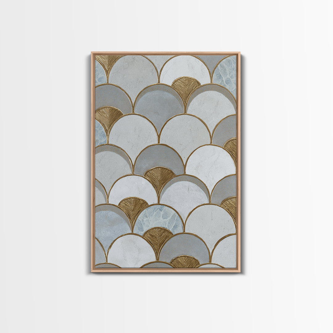 Minimal Line Drawing of Scales and Laurel Framed Canvas Print, Law Office Art, Wall Decor, Office Decor, Fine Art, Counsel, LOA-2x3-90