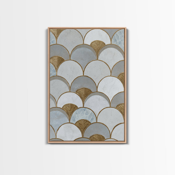Minimal Line Drawing of Scales and Laurel Framed Canvas Print, Law Office Art, Wall Decor, Office Decor, Fine Art, Counsel, LOA-2x3-90