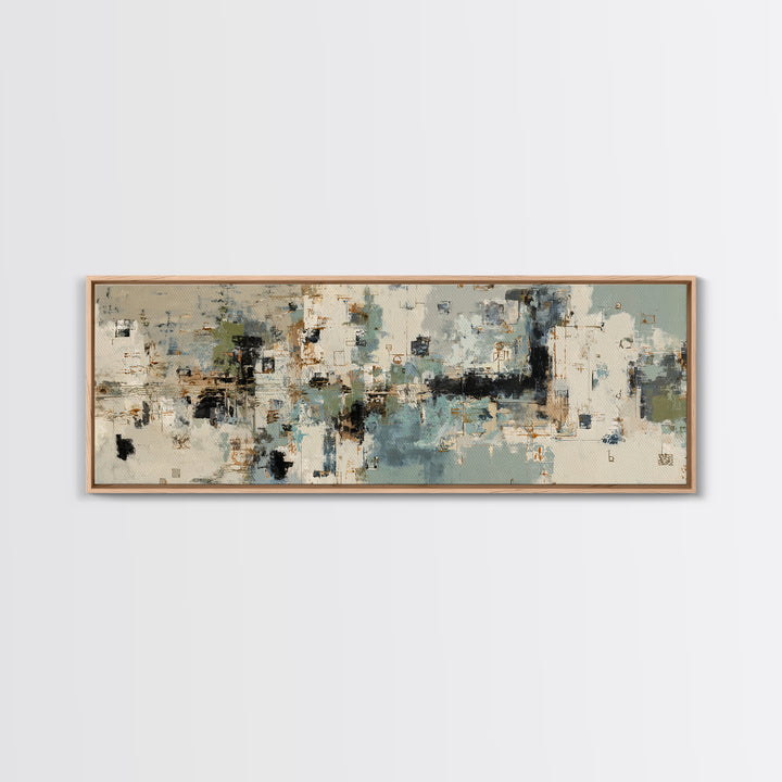 Deep Green and Walnut Toned Abstract Canvas Print, Law Office Art, Digital Prints, Office Decor, Counsel, Gifts for Lawyers, LOA-3x1-13