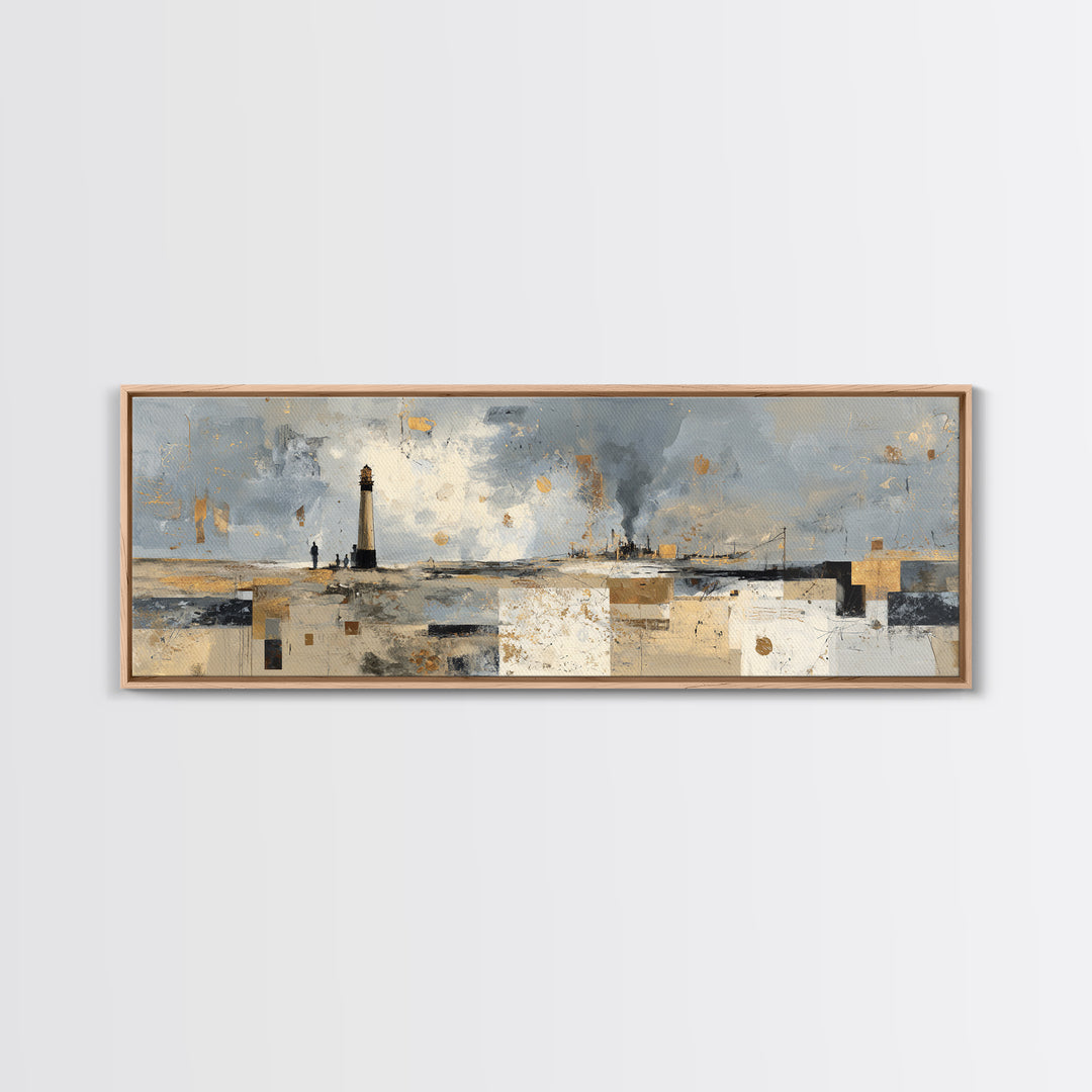 Stormy Landscape with Lighthouse as Guidance Metaphor Canvas Print, Law Office Art, Modern Decor, Office Decor, Counsel, LOA-3x1-27