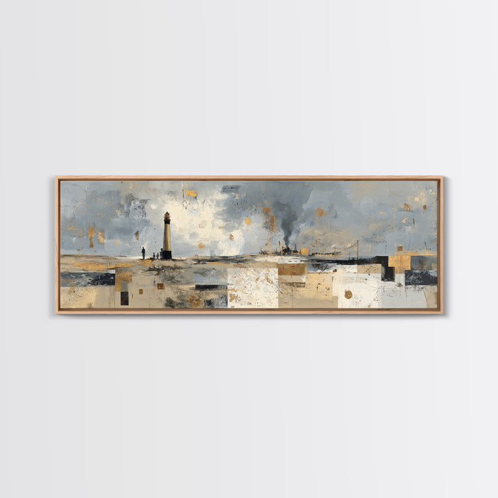 Stormy Landscape with Lighthouse as Guidance Metaphor Canvas Print, Law Office Art, Modern Decor, Office Decor, Counsel, LOA-3x1-27
