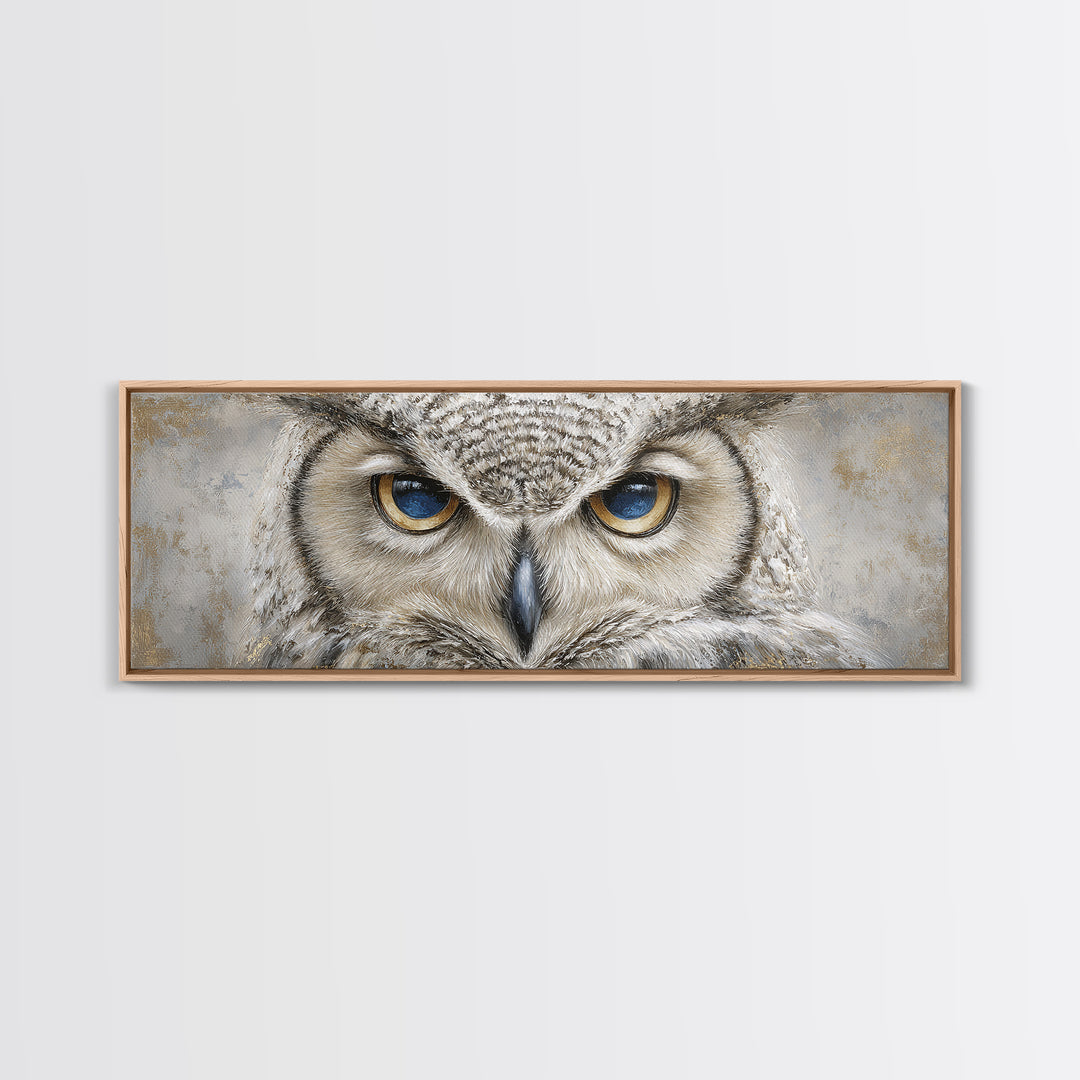 Owl Portrait Representing Wisdom Canvas Print, Law Office Art, Office Wall Art, Office Decor, Fine Art, Counsel, Butterfly Art, LOA-3x1-33