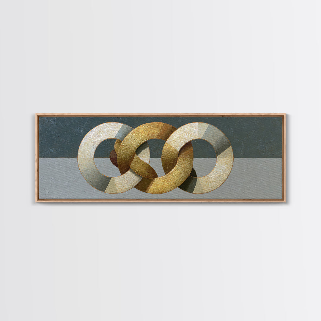 Gold Thread Knot Symbolizing Resolution Canvas Print, Law Office Art, Painting, Office Decor, Abstract Art, Counsel, Floral Art, LOA-3x1-34