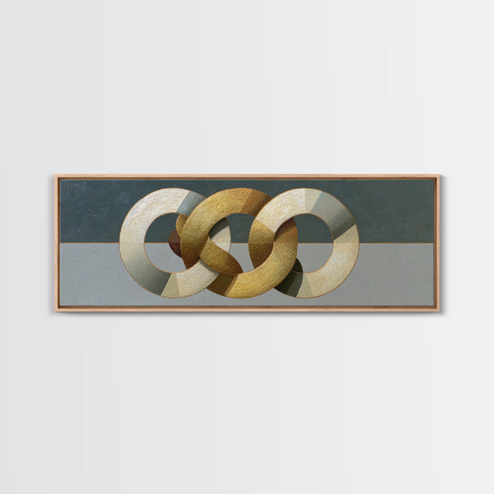 Gold Thread Knot Symbolizing Resolution Canvas Print, Law Office Art, Painting, Office Decor, Abstract Art, Counsel, Floral Art, LOA-3x1-34