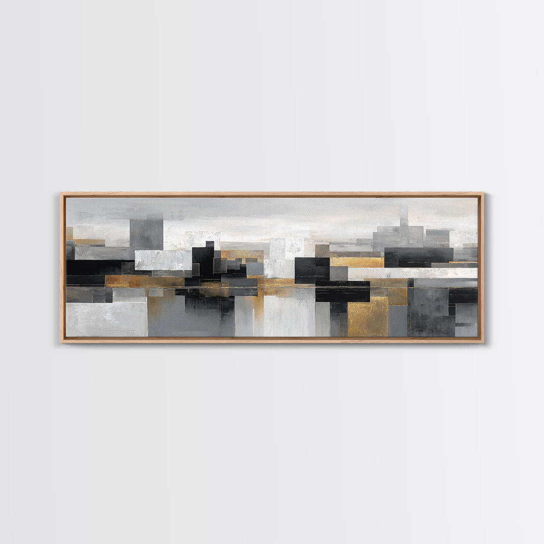 Quiet City Skyline Canvas Print, Law Office Art, Law, Office Decor, Abstract Art, Counsel, Modern Decor, Fine Art Print, LOA-3x1-4