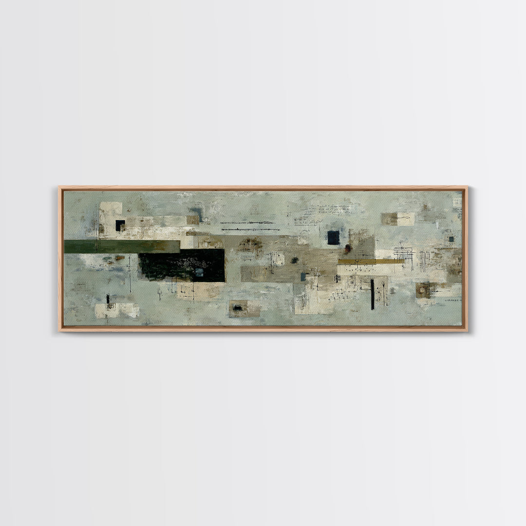 Deep Green and Walnut Toned Abstract Canvas Print, Law Office Art, Bookish Wall Art, Office Decor, Abstract Art, Counsel, LOA-3x1-61
